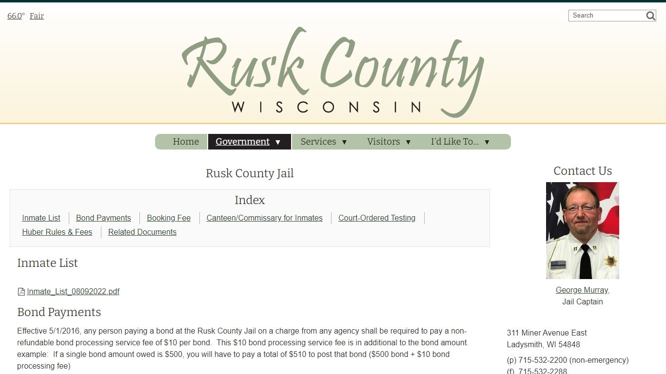 Jail - Rusk County, WI