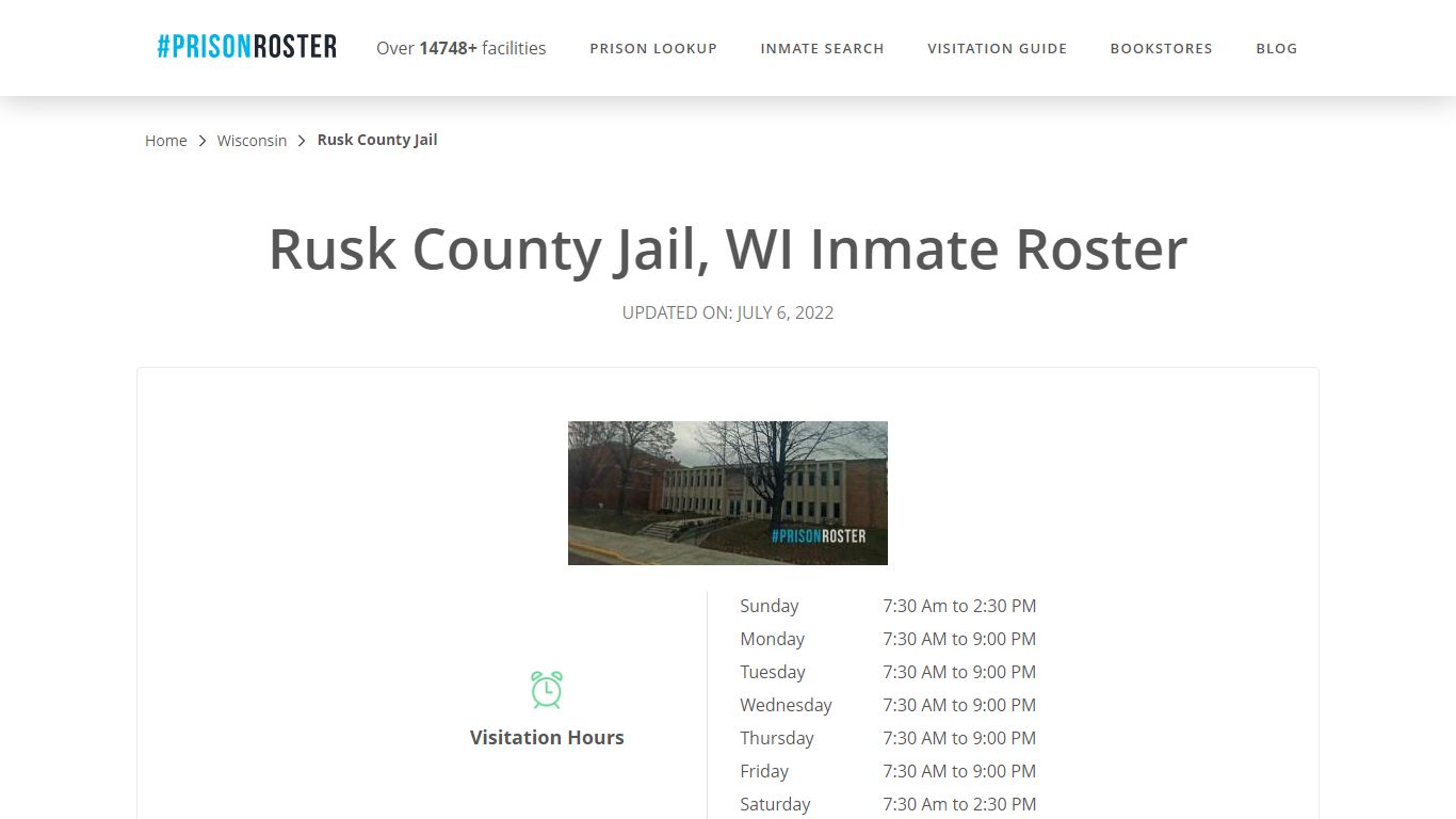 Rusk County Jail, WI Inmate Roster